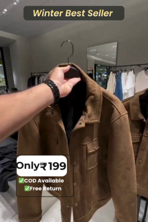 Men Brown Winter Jacket for Daily Wear with Warm Inner Lining