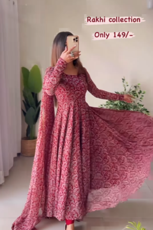 Designer Full Sleeves Anarkali Suit